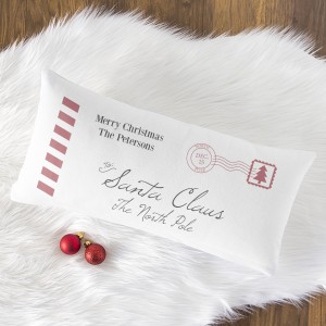 The Holiday Aisle Bourque Personalized Letter to Santa Cotton Lumbar Pillow YCT4816